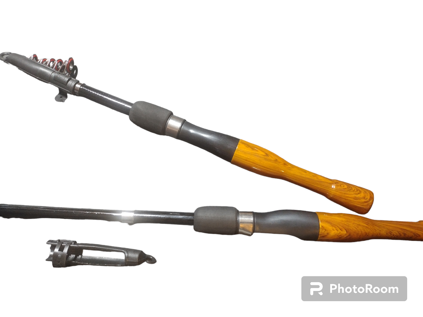 Spin Cast Rod Wooden Handle