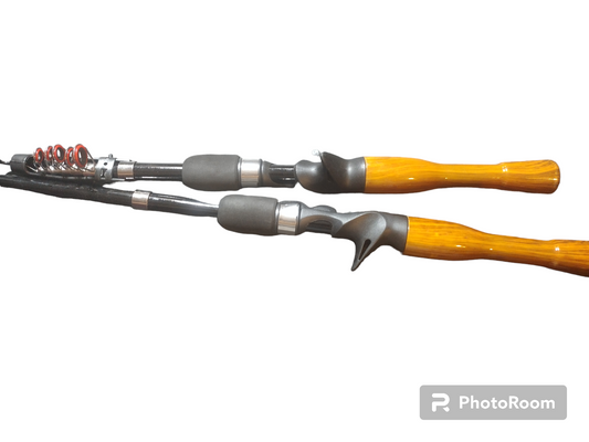 Bait Cast Rod Wooden Handle